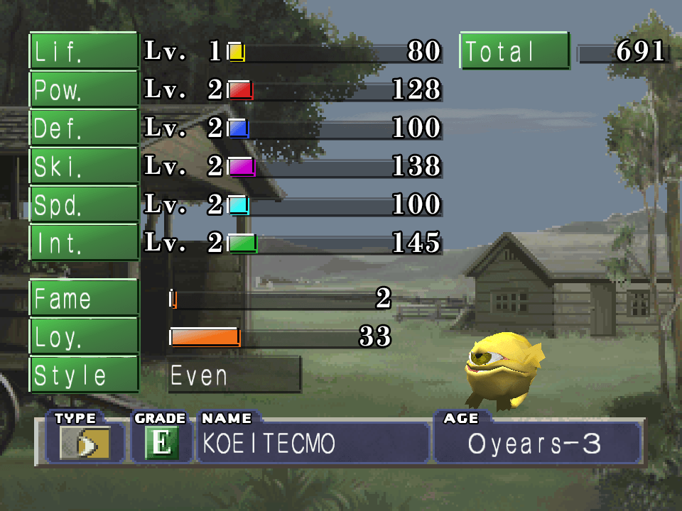Monster Rancher 1 & 2 DX: Attributes: Monster Stats Explained