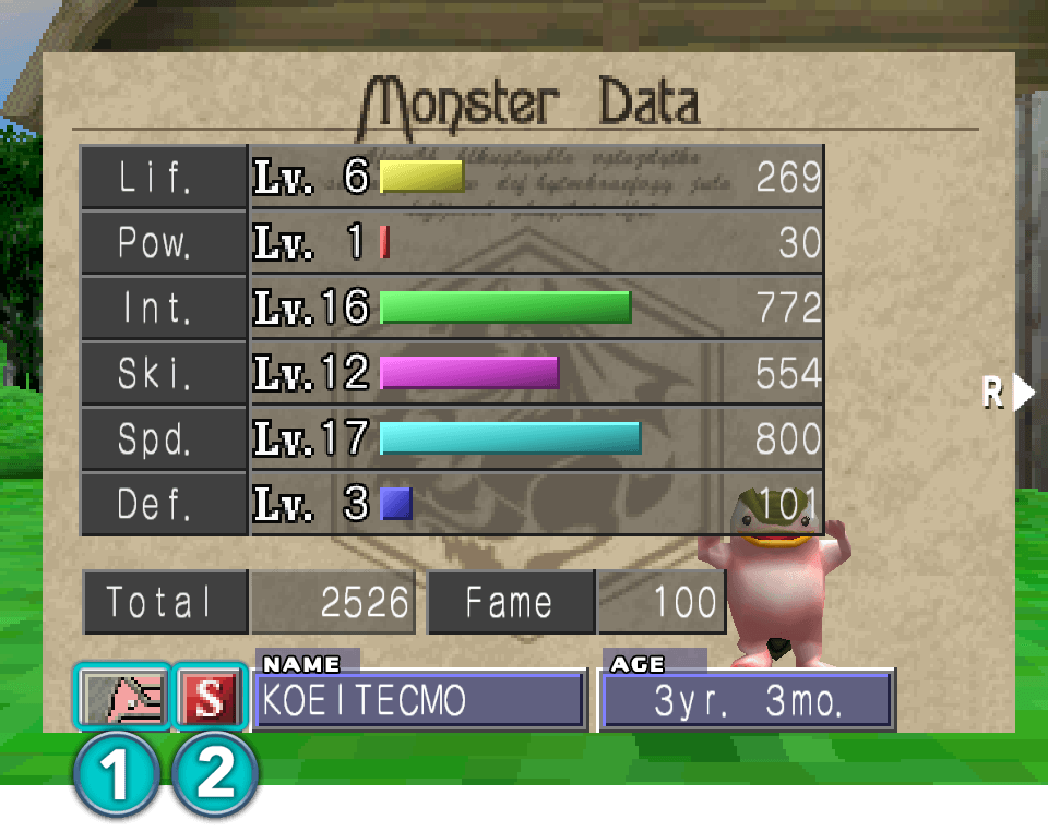 Monster Rancher 1 & 2 DX: Attributes: Monster Stats Explained