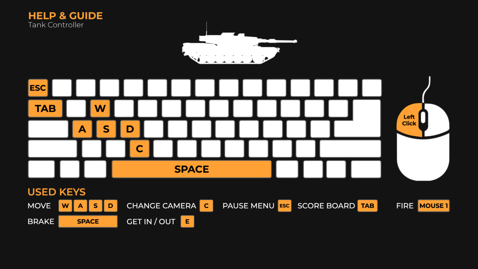 armada modern tanks keyboard controls