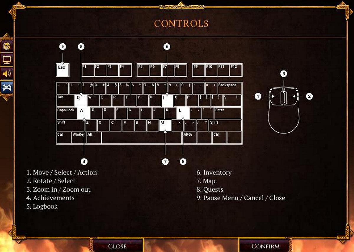 Demons Age keyboard layout