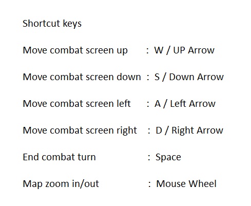 Spelldrifter Shortcut Keys