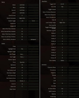 Tyranny PC Keyboard Controls & Shortcuts - MGW